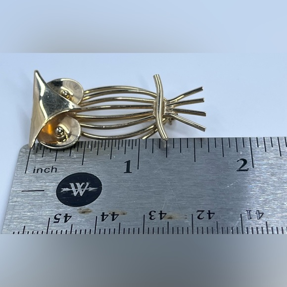 Winard vintage 12kgf gold filled 1 5/8” owl brooch pin (637) - Picture 4 of 6